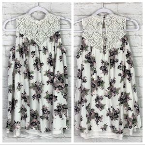 Altar’d State Crochet Lace HighNeck Sleeveless Top